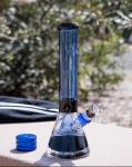 6" Blue Water Pipes Glass Bongs Smoking Bubbler Recycler Tobacco Hookah