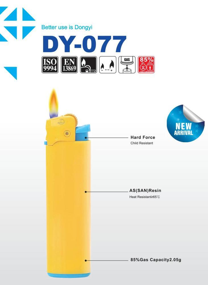 Chocolate Normal Label Dy-077 Top Quality Refillable Gas Flint Lighter for Smoking
