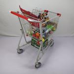 White Powder Coating 100L Boutique Supermarket Shopping Trolley With Tente TPR
