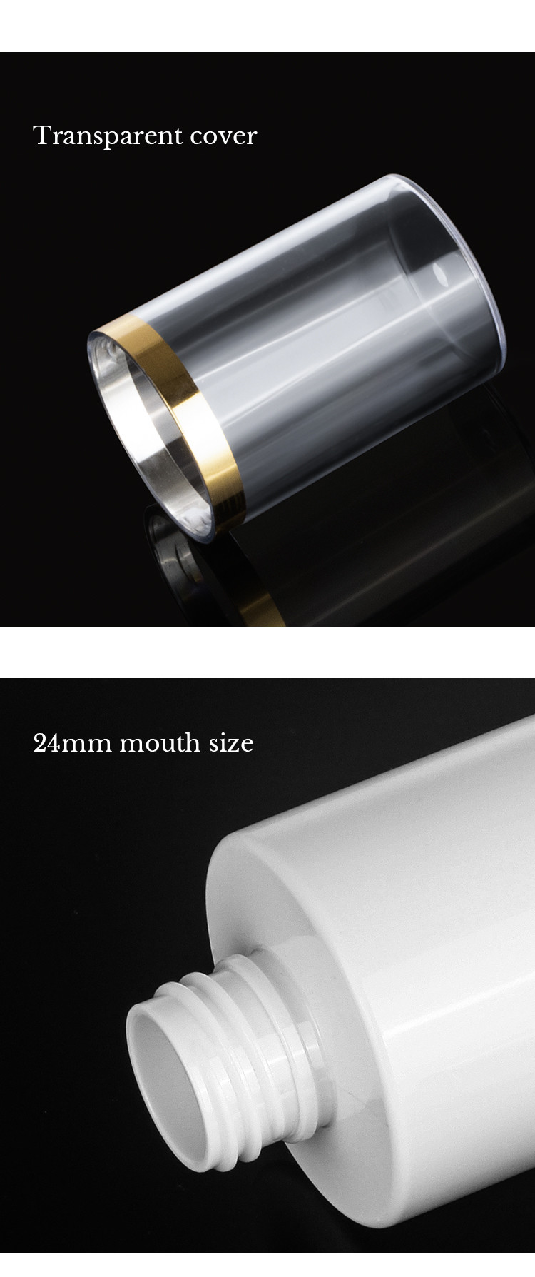 Hot Stamping Lotion Spray Pump Bottle Golden Cosmetic Bottle