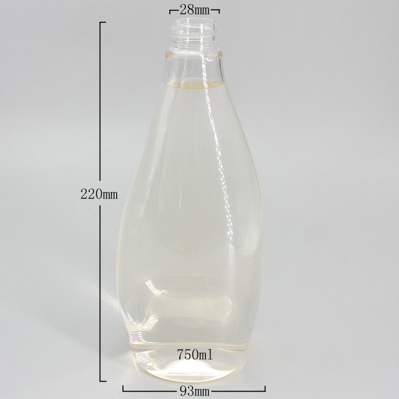 Shampoo Bottle 750ml Transparent Lotion Shower Plastic Bottle Pump Dispenser Clear Large Packaging Bottle Special Shape