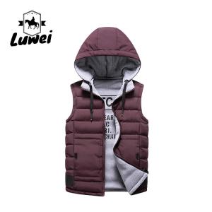 Quality Cotton Padded Cold Weather Vest Regular Stand Collar Waistcoat With Hooded wholesale