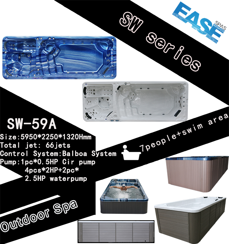 Luxury Rectangular 10 Person Big Swim Spa Outdoor Whirlpool Hot Tub
