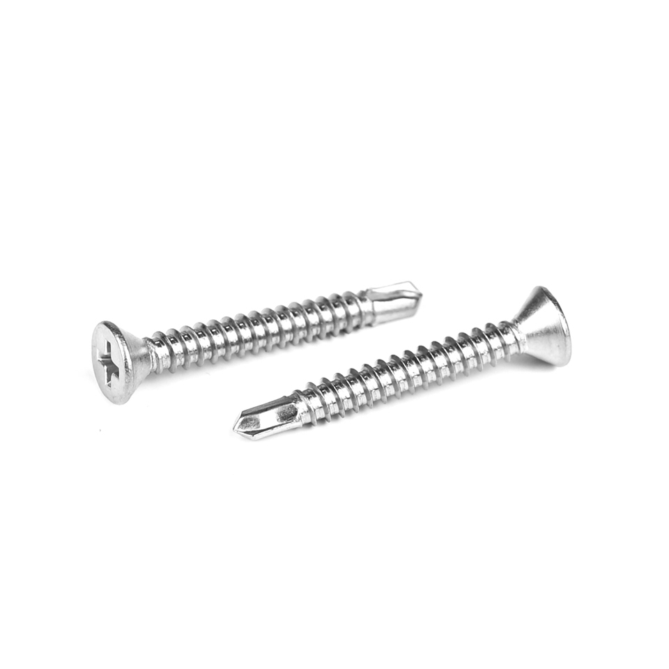 Installation with Stainless Steel Phillips Countersunk Flat Head Self Drilling Screws