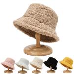 Unisex Harajuku Bucket Hat Graffiti Solid Fisherman Hat Autumn Winter Lamb Wool