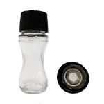Black Glass Jar 110mm 94g 60ml Plastic Salt Grinder
