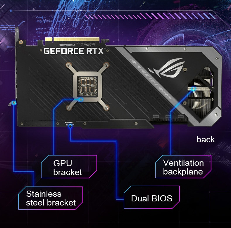 256bit GDDR6 Desktop Graphics Card ASUS NVIDIA ROG-STRIX-RTX3070-O8G-V2-GAMING