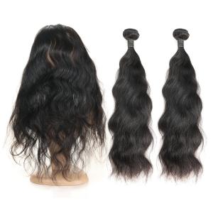 Quality Authentic Smooth 360 Frontal Brazilian Curly 2 Bundles Human Virgin Hair wholesale