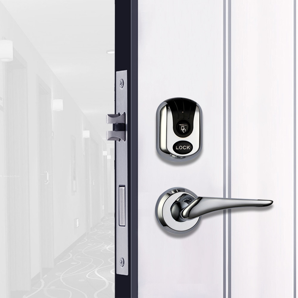 High Security Digital RFID Card Hotel Door Lock With False - Closing Alarm