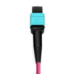 2m (7ft) MPO Female to 4 LC UPC Duplex OM4 50/125 Multimode Fiber Breakout Cable