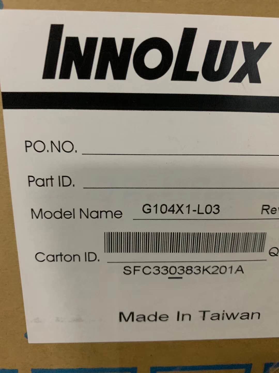 16.7M Colors Industrial LCD Display G104X1-L0310.4'' 1024*768 Pixels 350cd/m2