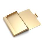 Aluminum alloy business card box folding business card box 93x62x10mm logo