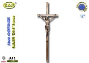 Quality Ref No D018 Bronze color Zamak material cross and crucifix funeral accessories wholesale