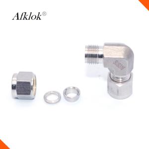 Quality Stainless steel 316 Double Ferrule Threaded 1/4&quot; Natural Gas Elbow Tube Fitting wholesale