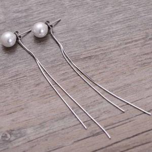 Quality Women Fashion 925 Sterling Silver Shell Pearl Drop Tassels Earrings（057989） wholesale