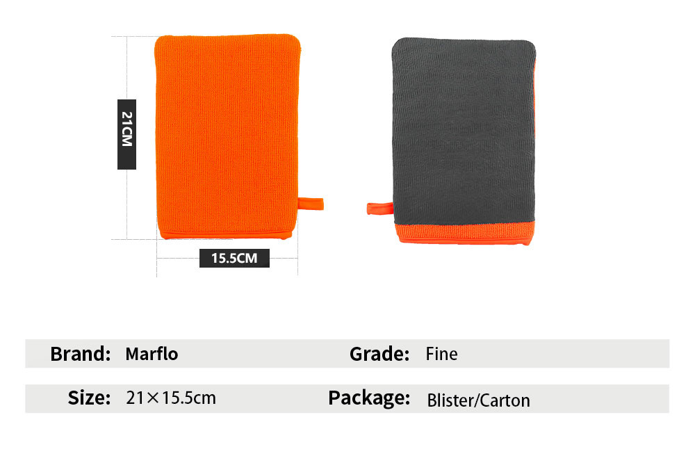 Pp Box Packaged Orange Auto Clay Mitt Nano Skin Wash Mitt For Car Washing