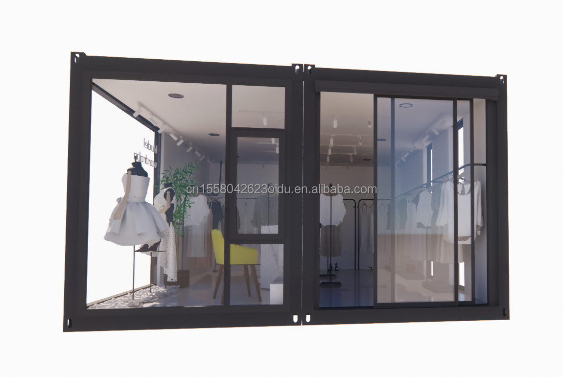 20Ft Prefab Folding Container Home House with 50/75/100mm Wave Sandwich Panel Walls Collapsible Foldable Tiny House