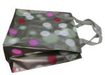Colorful dots PP Woven Reusable Carrier Bags , Light Grey Nylon Tape Handle