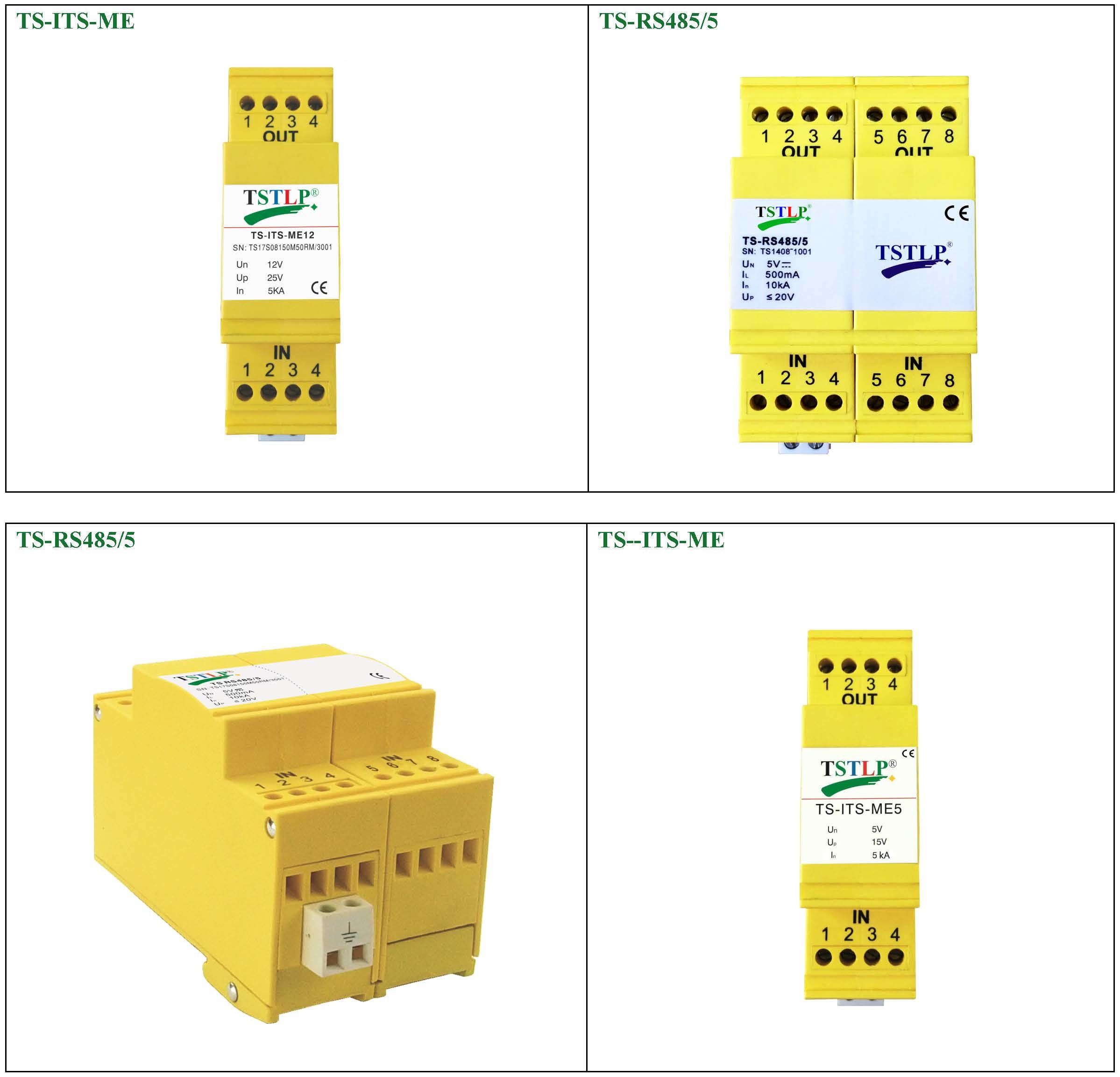 Industrial Bus Control Industrial Surge Protector , RS422 / RS485 Voltage Surge Protector