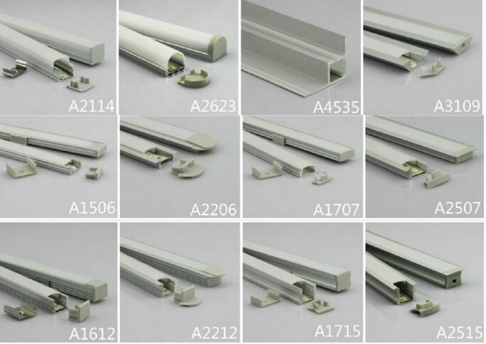Waterproof 2m length LED aluminum extrusion profiles A2623 for LED Strips for shops stores mall