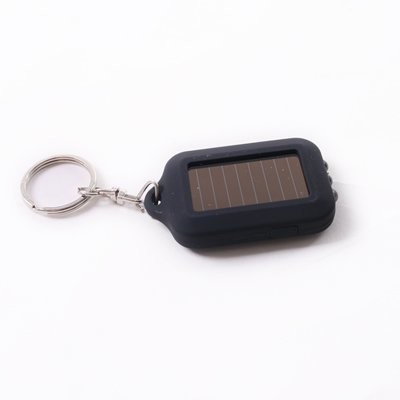 Mini Solar LED Emergency Flashlight , High Powered Flashlight With Keychain