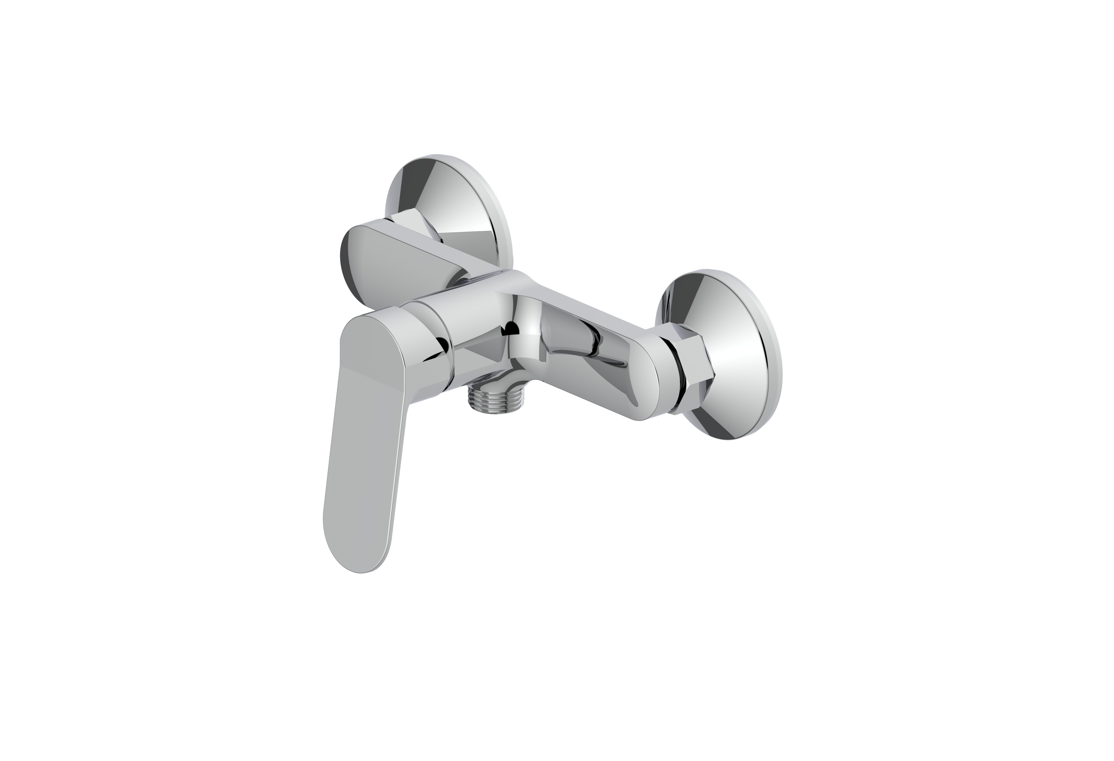 Shower Mixer Tap Single Lever Wall Mounted Bathroom 1/2 Shower Outlet Bottom