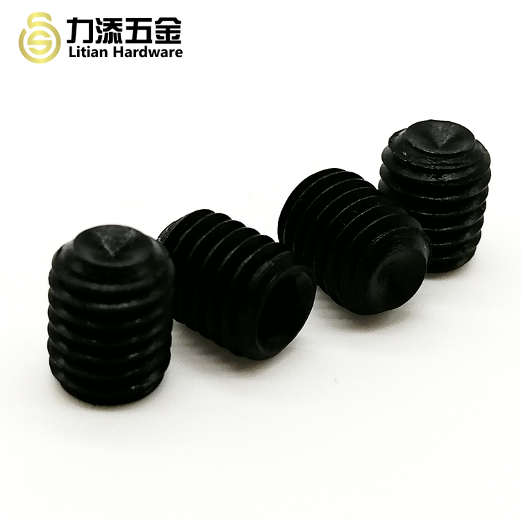 DIN 916 Black Hexagon Socket , Grub Screw Cup Point Spring Set Screw Titanium