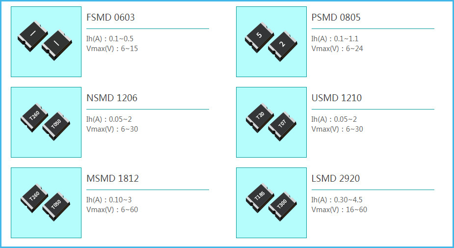 16V Through Hole 85C Radial Leaded Surface Mount Fuses Polymeric 30 Amp Resettable Fuse