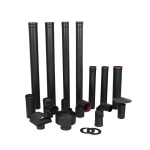 Quality Black Powder Coating Angled Flue For Wood Burner Fireplace 0.5 Mm Thickness wholesale