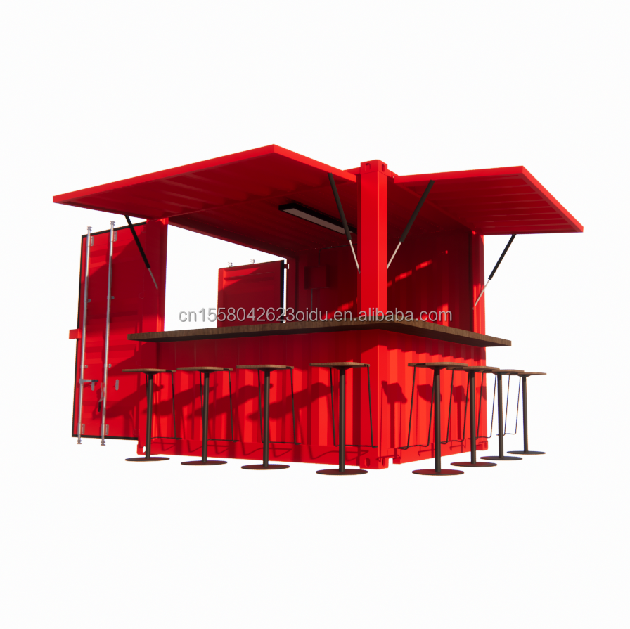 Hotel 10ft Mini Container Bar Stall in Supermarket with Sturdy Pop-up Store and Modern Design