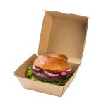 Foldable Kraft Paper Brown Burger Box Oil Proof Take Away Packaging