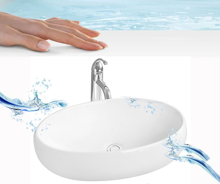 Popular style white bathroom ceramic pedestal basin with SON certificate