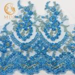 Gorgeous Clothing Blue Fashion Lace Trim Decoration 1 yard Length With Stones