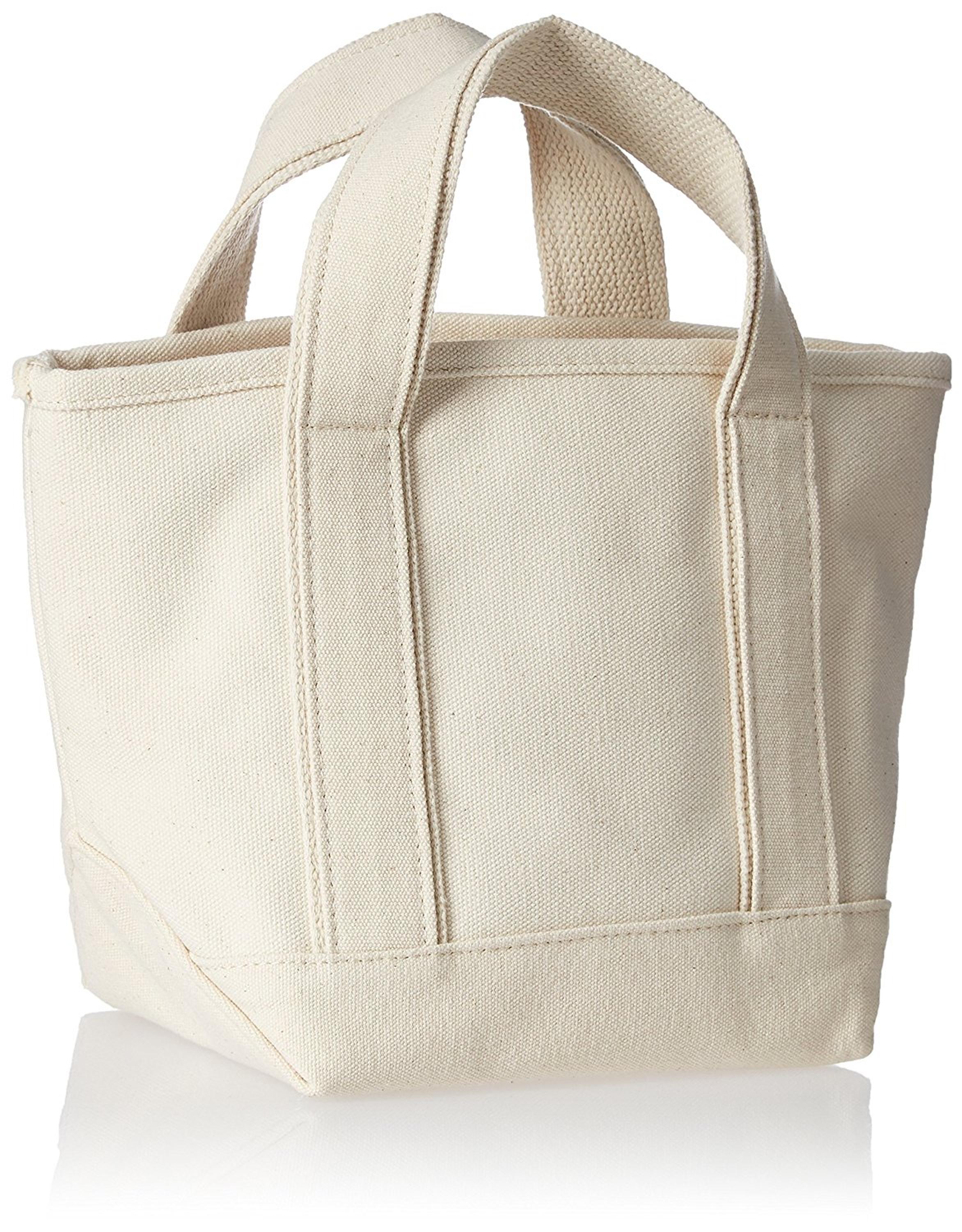 Mini Fabric Over The Shoulder Tote Bag Organic Plain White Convenient Handles