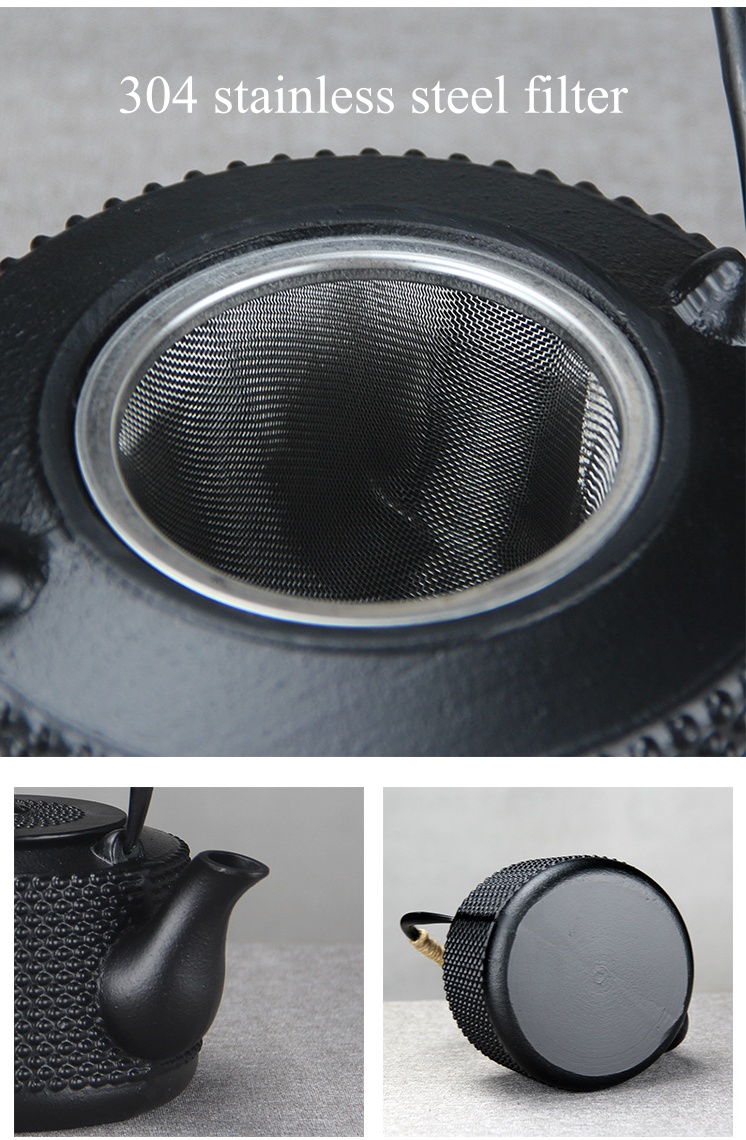 Japanese Cast Iron Tea Coffee Kettle Pot Set Perfect for Home Travel Black Accessories