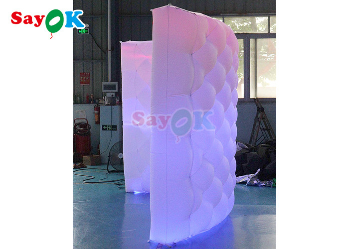 360 Inflatable Photo Booth Enclosure Backdrop Wall Led Changing Light Curved Inflable Photo Booth Wall