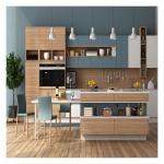 Stylish CLASSIC Style Blue Lacquered Solid Wood Kitchen Cabinets with Drawer