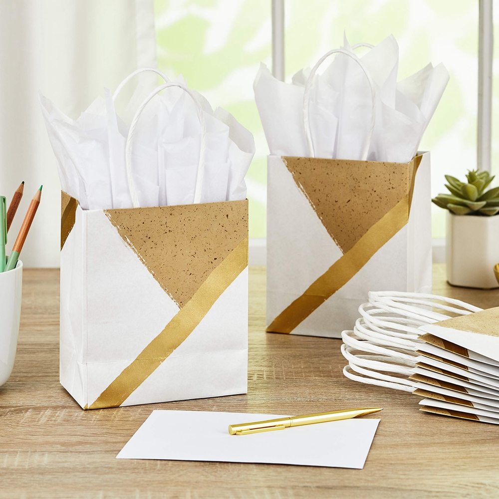CMYK 4 Color Offset Printing Kraft Paper Shopping Bags With Your Own Logo Custom De Papel