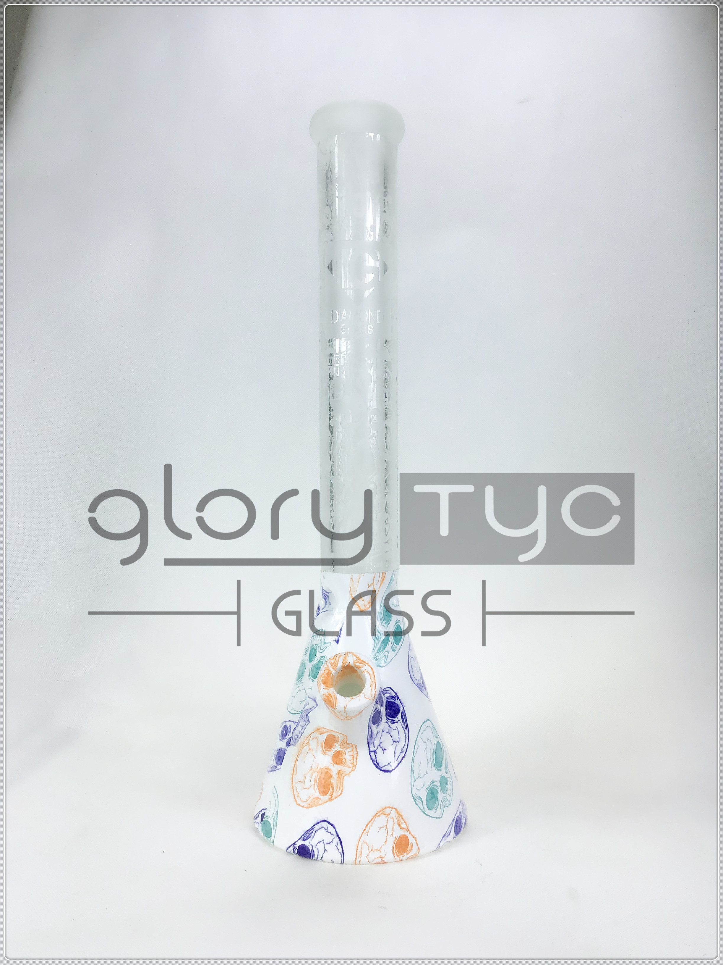 10 Inch 4mm Glass Water Pipes Rainbow Beaker Bong Hand Blown Design