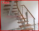 Steel Cable Stair VK96SC WoodenHandrail Treed Beech Carbon Powder-coate