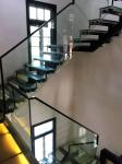Single straight steel stringer staircase VK01S Spiral Staircase Tread: glass