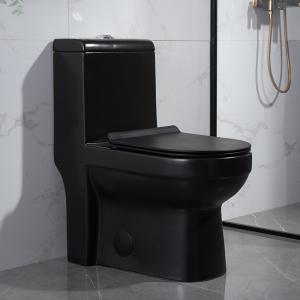 Quality Modern Bathrooms Toilets Dual-Flush Elongated 1-Piece Toilet With Soft-Closing Seat wholesale