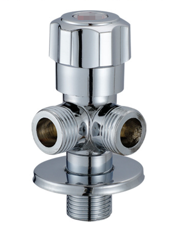Chrome Toilet Angle Valve Three-Way Angle Stop Valve For Kitchen And Bathroom