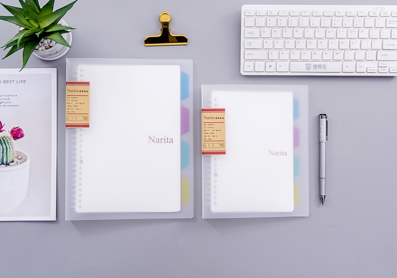 Office and Student A5/B5 40 Sheets Plastic Cover Note Book with Transparent Cover