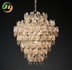 Vintage Pure Copper Crystal Chandelier Living Room Bedroom Hotel Chandelier