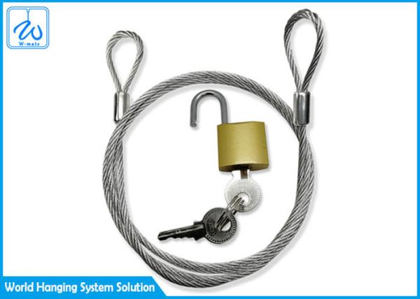 Anti Theft Extension Spring Safety Cable , Broken Proof Stainless Steel Wire
