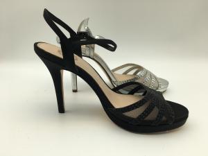 Quality Stiletto Ladies Soft Leather Sandals Open Toe 5cm High Heel Silver Sandals wholesale