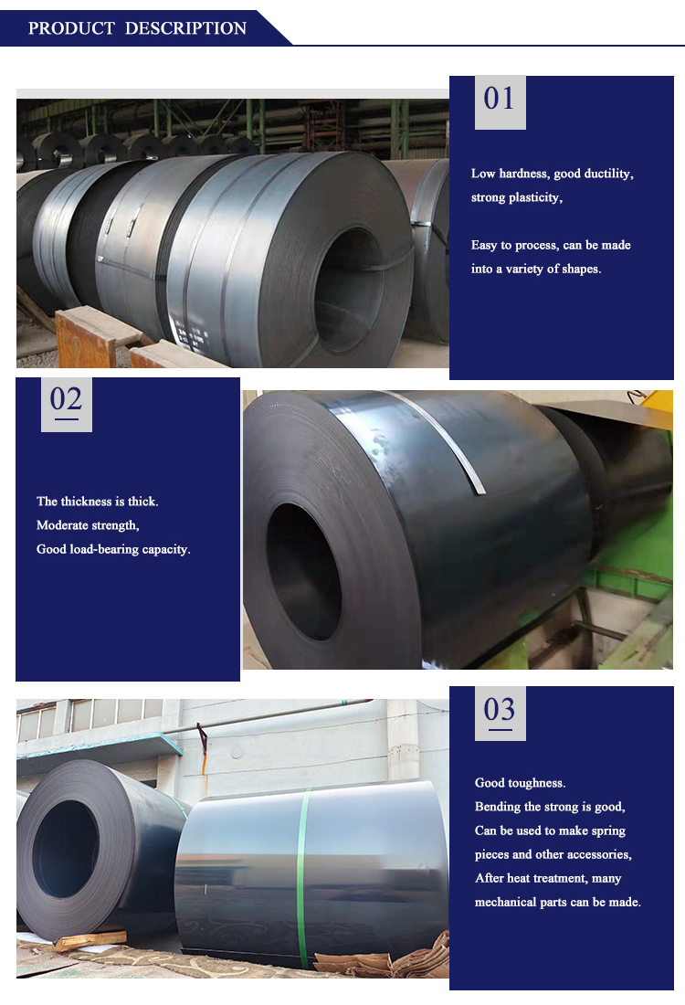 600mm-1500mm Width HRC Hot Rolled Carbon Steel Coil for Welding Plate Processing by Plate. Coil