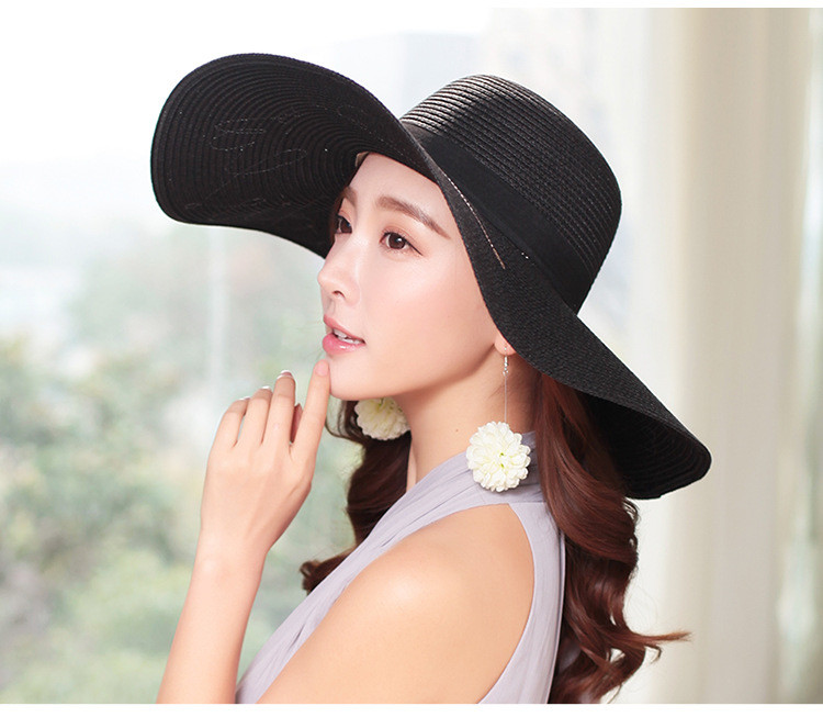 AK17540 fashion Wide brim sunny beach paper straw hats for womens in stock , promotion cheap hats .