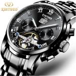 WINNER Brand Luxury Men Mechanical Watch Golden Stainless Steel Strap Skeleton